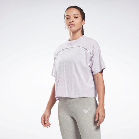 Quartz Glow Mel Reebok Piping T-Shirt | HB4036