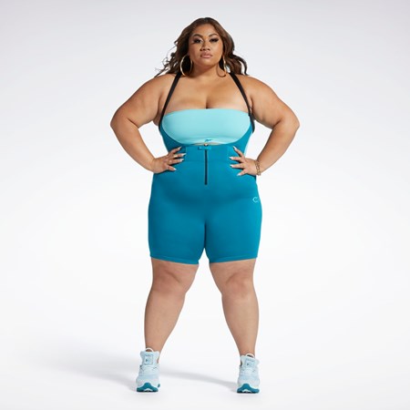 Seaport Teal Reebok Cardi B Leotard (Plus Size) | HH9105