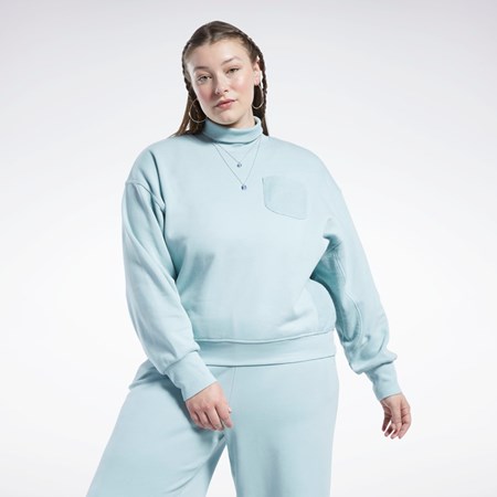 Seaside Grey Reebok Classics Cotton French Terry Sweatshirt (Plus Size) | HN4346