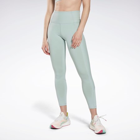 Seaside Grey Reebok Rib High-Rise Leggings | HN9486