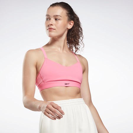 True Pink Reebok Reebok Lux Strappy Sports Bra | HF7079