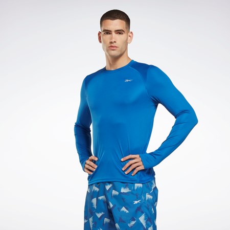 Vector Blue Reebok Running Long Sleeve T-Shirt | HI0054