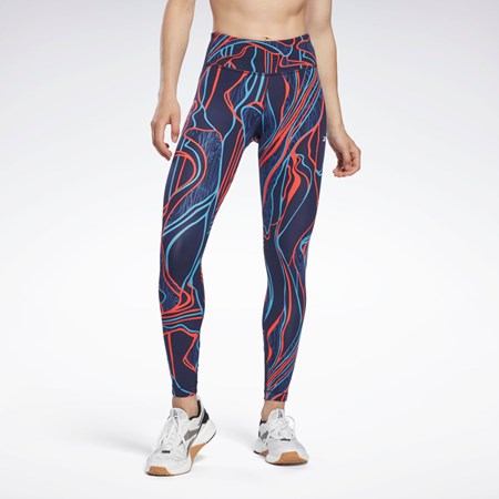 Vector Navy Reebok Lux Perform Mid-Rise Nature Grown Tights | H51439