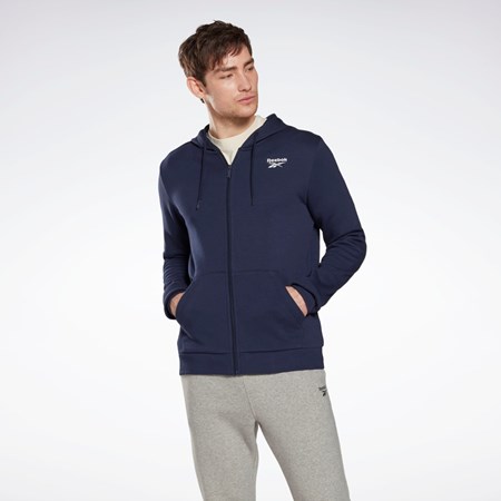 Vector Navy Reebok Reebok Identity Fleece Zip-Up Hoodie | HH8315