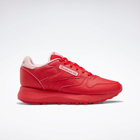 Vector Red / Pink Glow / Vector Red Reebok Classic Leather SP Shoes - Grade School | GZ1598