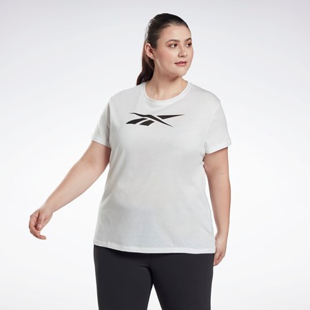 White Reebok Graphic Vector T-Shirt (Plus Size) | GN6876