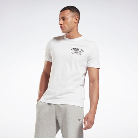 White Reebok Weightlifting Novelty Graphic T-Shirt | GS4224