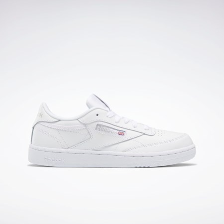 White / Sheer Grey Reebok Club C Shoes - Grade School | BS6168